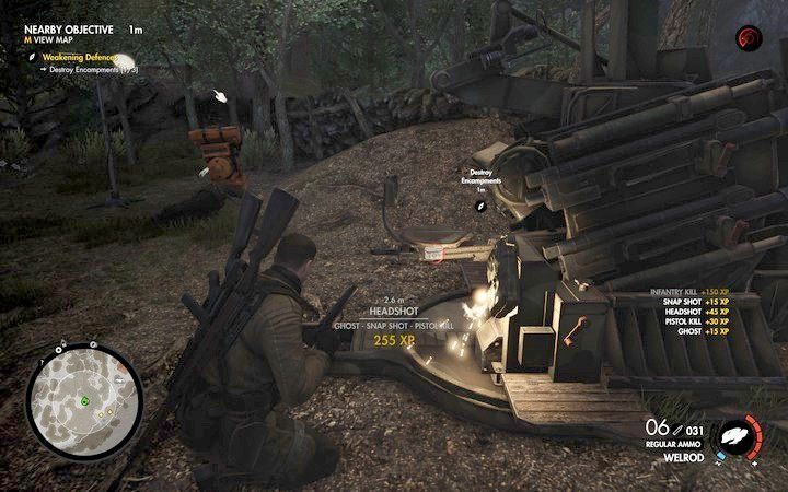 Wysadź drugie działo - dalej możesz to zrobić niepostrzeżenie, choć będzie trudniej - I i II działo, sejf Rothbauera w lokacji Willa Giovi Fiorini | Sniper Elite 4 - Sniper Elite 4 - poradnik do gry