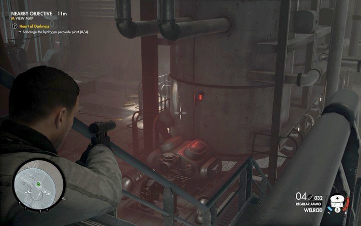 Przekręć zawór przy dużym zbiorniku, by go uszkodzić - Sejf i pierwszy zbiornik w lokacji Allagryjska Forteca | Sniper Elite 4 - Sniper Elite 4 - poradnik do gry