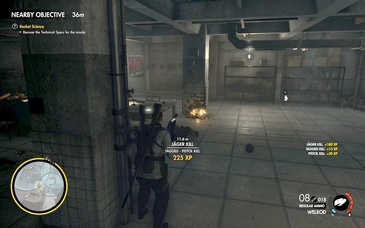 Użyj kamienia i kanistra do szybkiego załatwienia oponentów w pokoju - Specyfikacja techniczna, I i II rakieta w lokacji Allagryjska Forteca - Sniper Elite 4 - poradnik do gry