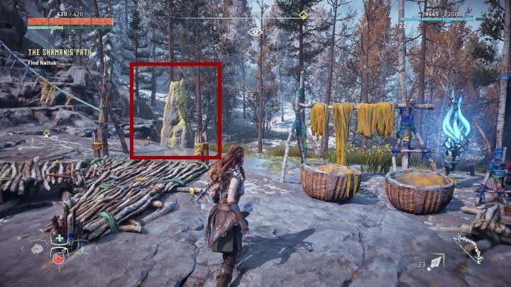 Znajdziesz go w obozie przy gorących źródłach, które znajdują się przy drodze z Songs Edge - Pigmenty | Sekrety i znajdźki w Horizon Zero Dawn: The Frozen Wilds - Horizon Zero Dawn - poradnik, solucja