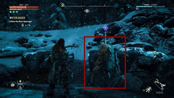 Podążając drogą do Szczeliny natrafisz na duże jezioro - Pigmenty | Sekrety i znajdźki w Horizon Zero Dawn: The Frozen Wilds - Horizon Zero Dawn - poradnik, solucja
