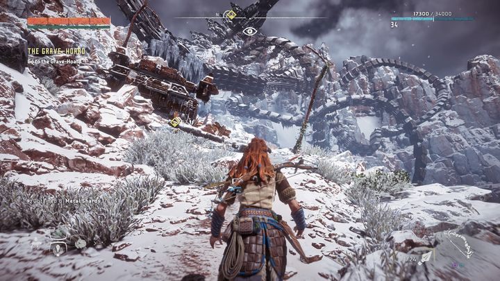 Po drodze do miejsca wskazanego znacznikiem trafisz na oddział kultystów i kilka skażonych maszyn - Horizon Zero Dawn: Kurhan (Grave-Hoard) solucja - Horizon Zero Dawn - poradnik, solucja