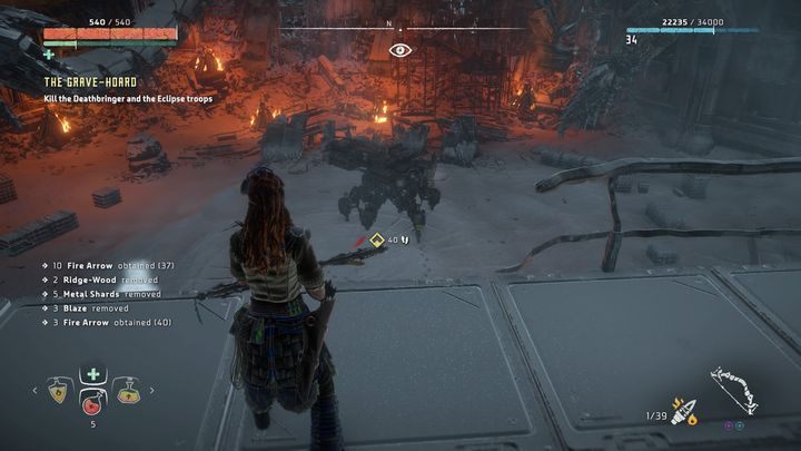 Za drzwiami znajdziesz kilku kultystów, ale towarzyszy im też Uśmiercacz - Horizon Zero Dawn: Kurhan (Grave-Hoard) solucja - Horizon Zero Dawn - poradnik, solucja