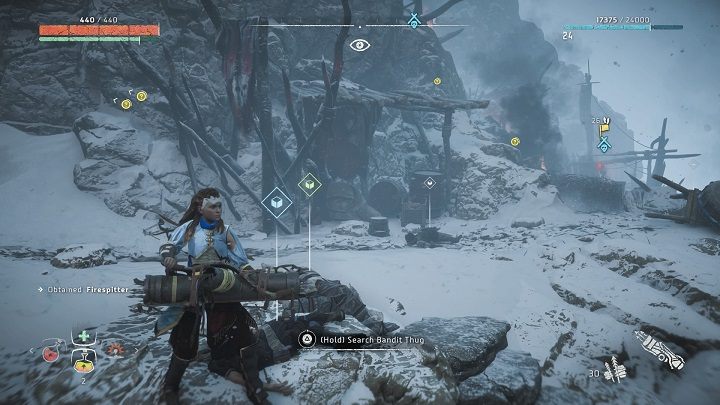 Pozostań cały czas w ruchu i skup ogień na najsilniejszym przeciwniku - Horizon Zero Dawn: Obozy Bandytów - mapa - Horizon Zero Dawn - poradnik, solucja