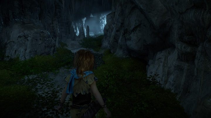 Przygodę rozpoczynamy w jaskini widocznej na powyższym obrazku - Horizon Zero Dawn: Podarunek z przeszłości (A Gift from the Past) solucja - Horizon Zero Dawn - poradnik, solucja