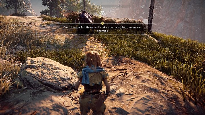 Podążaj za Rostem do kolejnego punktu związanego z zadaniem - Horizon Zero Dawn: Szkoła przetrwania (Lessons of the Wild) solucja - Horizon Zero Dawn - poradnik, solucja