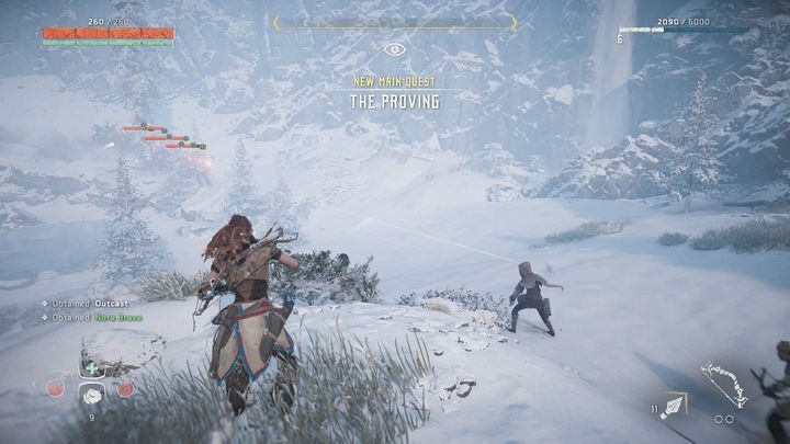 Zadanie rozpocznie się krótka scenką, po której będziesz musiał przystąpić do próby - Horizon Zero Dawn: Próba (The Proving) solucja - Horizon Zero Dawn - poradnik, solucja