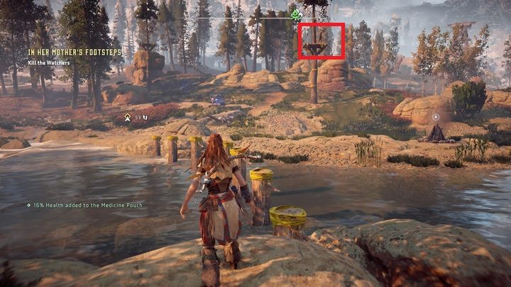 W poszukiwaniu Arany musimy udać się na południe od miejsca, w którym leży Thok - Horizon Zero Dawn: W ślady swojej matki (In Her Mothers Footsteps) | Solucja - Horizon Zero Dawn - poradnik, solucja