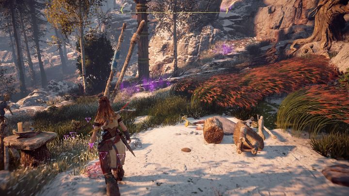 Wykorzystaj funkcje Fokusa do podświetlenia ścieżki krwi - Horizon Zero Dawn: Zapomniani (The Forgotten) | Obręcz, solucja - Horizon Zero Dawn - poradnik, solucja