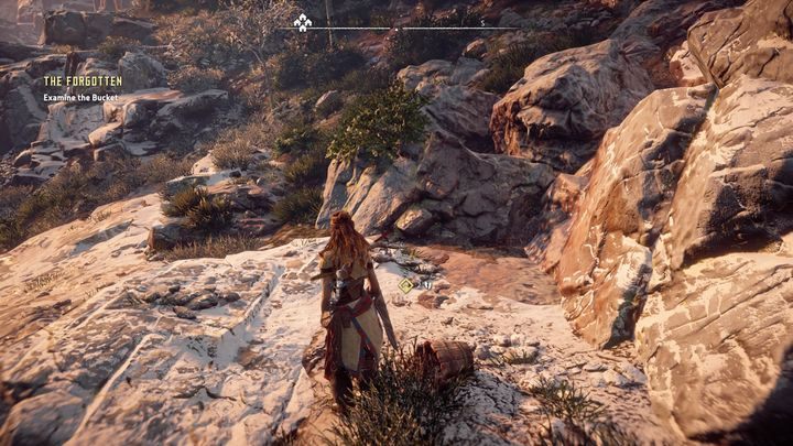 Kolejny przystanek zaliczysz przy wiadrze które ma związek ze śladami krwi - Horizon Zero Dawn: Zapomniani (The Forgotten) | Obręcz, solucja - Horizon Zero Dawn - poradnik, solucja
