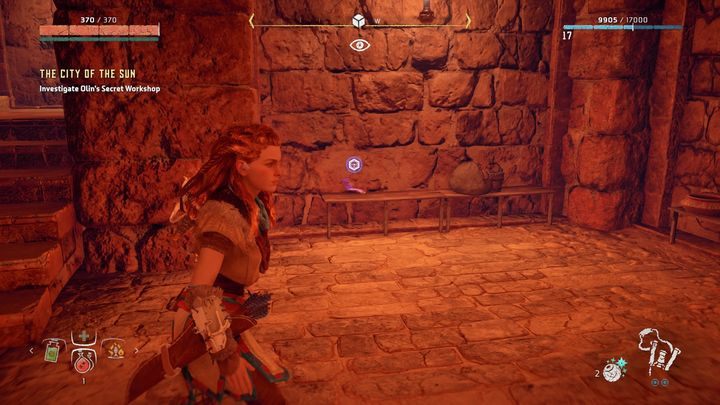 Po lewej od wejścia znajdziesz hologram - Horizon Zero Dawn: Miasto Słońca (City of The Sun) solucja - Horizon Zero Dawn - poradnik, solucja