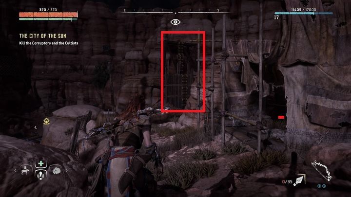 Skorzystaj z drabin, żeby dostać się na górny poziom wykopalisk - Horizon Zero Dawn: Miasto Słońca (City of The Sun) solucja - Horizon Zero Dawn - poradnik, solucja