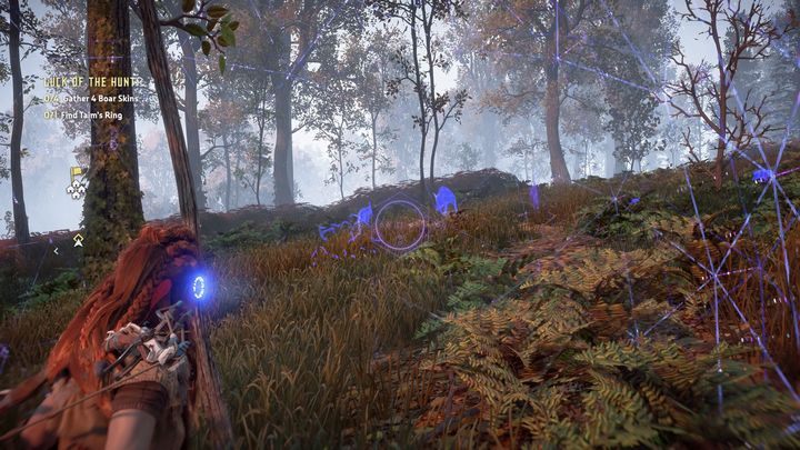 Skorzystaj z Fokusa, żeby wykryć wszystkie istoty w okolicy - Horizon Zero Dawn: Szczęście w łowach (Luck of the Hunt) | Korona matki, solucja - Horizon Zero Dawn - poradnik, solucja