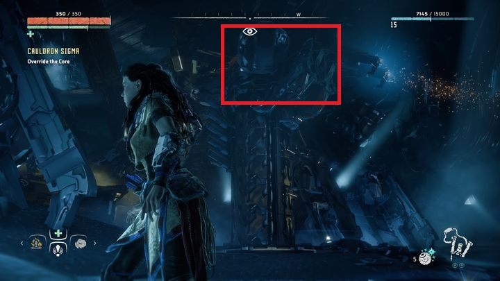 Wokół pola siłowego znajdziesz cztery słupy, które je generują - Horizon Zero Dawn: Kocioł SIGMA (Cauldron SIGMA) | Korona matki - Horizon Zero Dawn - poradnik, solucja
