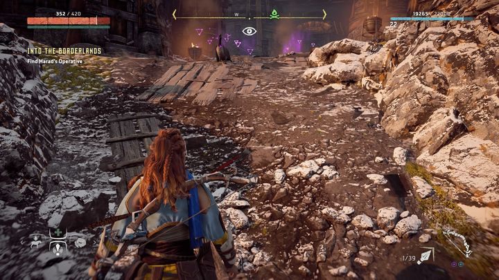 Po przerywniku filmowym i dialogu nie pozostaje ci nic innego jak udać się na północ do siedziby klanów Oseram - Smolnego Klifu - Horizon Zero Dawn: Na ziemie graniczne (Into the Borderlands) solucja - Horizon Zero Dawn - poradnik, solucja
