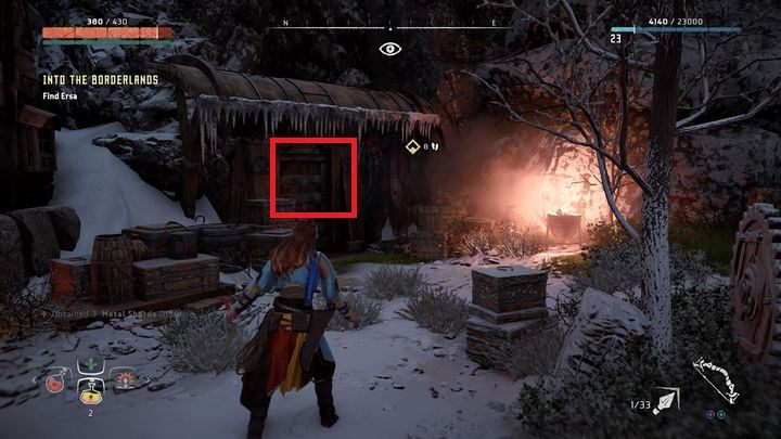 Ostatecznie musisz zbliżyć się do drzwi, które widzisz na powyższym obrazku - Horizon Zero Dawn: Na ziemie graniczne (Into the Borderlands) solucja - Horizon Zero Dawn - poradnik, solucja