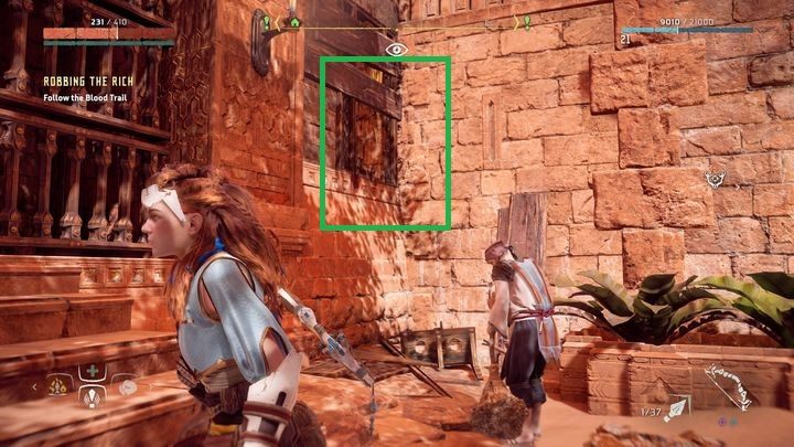 W pierwszej kolejności porozmawiaj z lokajem kupca - Horizon Zero Dawn: Zabierać bogatym (Robbing the Rich) | Południk, solucja - Horizon Zero Dawn - poradnik, solucja