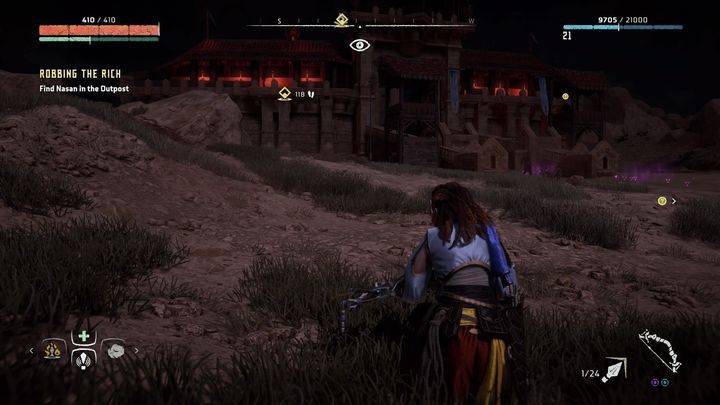 Podążając za nimi dotrzesz do obozu Carja - Horizon Zero Dawn: Zabierać bogatym (Robbing the Rich) | Południk, solucja - Horizon Zero Dawn - poradnik, solucja