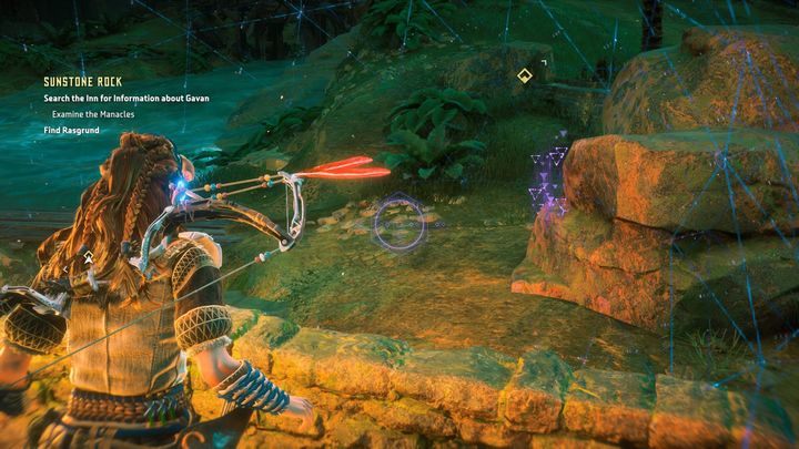 Kolejnego bandytę znajdziesz w osadzie Jasny Targ - Horizon Zero Dawn: Słoneczna Skała (Sunstone Rock) | Świat, solucja - Horizon Zero Dawn - poradnik, solucja