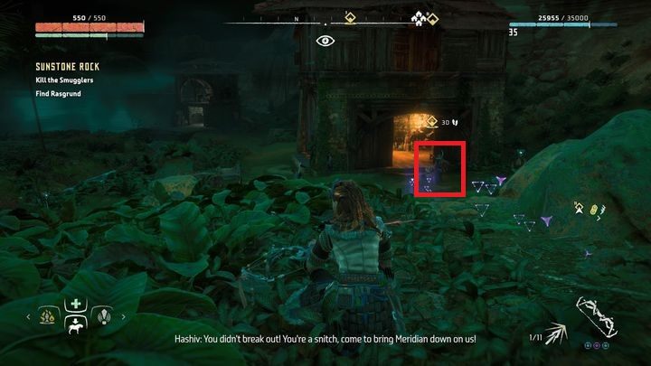 Ślady prowadzą do kryjówki przemytników - Horizon Zero Dawn: Słoneczna Skała (Sunstone Rock) | Świat, solucja - Horizon Zero Dawn - poradnik, solucja