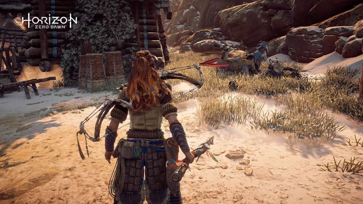 Po wejściu do osady trzymaj się prawej strony, tam znajdziesz jednego z manekinów - Horizon Zero Dawn: Manekiny Żuwaczy - gdzie znajdę? - Horizon Zero Dawn - poradnik, solucja