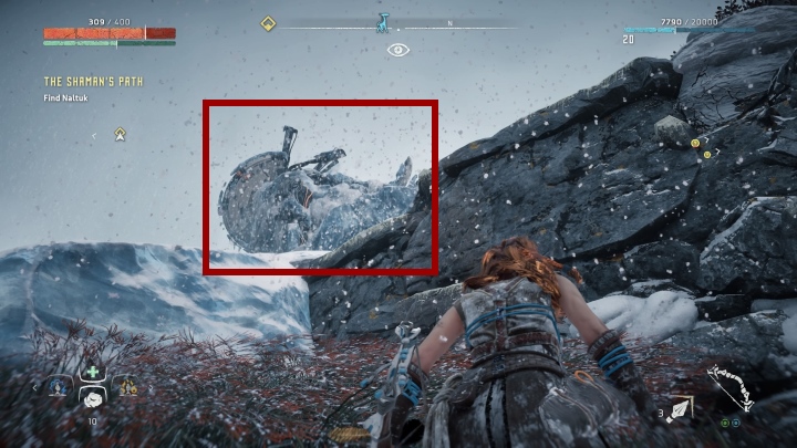 Znajdziesz go w centralnej części mapy - Jak wspiąć się na Żyrafa w The Frozen Wilds? - Horizon Zero Dawn - poradnik, solucja