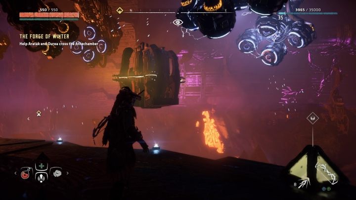 Twoim następnym zadaniem jest aktywowanie mostu, prowadzącego do drzwi zarośniętych kablami - Horizon Zero Dawn: Kocioł EPSILON (Cauldron EPSILON) - Horizon Zero Dawn - poradnik, solucja