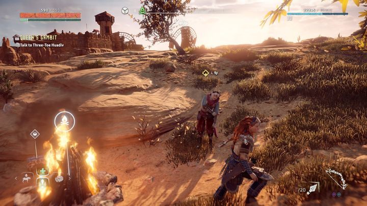 W pierwszej kolejności udaj się do miejsca wskazanego znacznikiem zadania - Horizon Zero Dawn: Gambit Królowej (Queens Gambit) | Solucja - Horizon Zero Dawn - poradnik, solucja