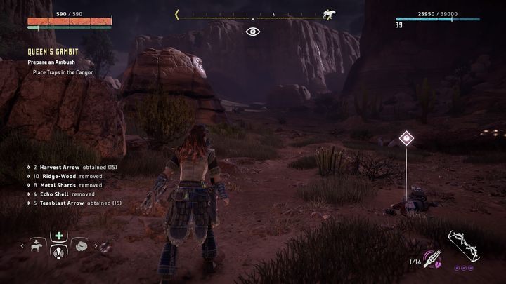 Tuż po niej będziesz musiał zastawić kilka pułapek na zbliżających się kultystów i ich maszyny - Horizon Zero Dawn: Gambit Królowej (Queens Gambit) | Solucja - Horizon Zero Dawn - poradnik, solucja