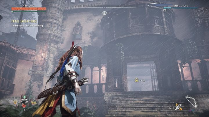 Na tym etapie zadania musisz zbliżyć się do rezydencji, żeby posunąć je naprzód - Horizon Zero Dawn: Fatalne dziedzictwo (Fatal Inheritance) | Solucja - Horizon Zero Dawn - poradnik, solucja