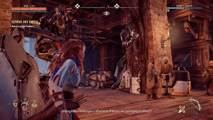 Po zebraniu obu elementów zadanie zostanie zaktualizowane, udaj się do Podgrodzia, żeby wymienić towar za okruchy metalu - Horizon Zero Dawn: Popyt i podaż (Demand and supply) | Solucja - Horizon Zero Dawn - poradnik, solucja