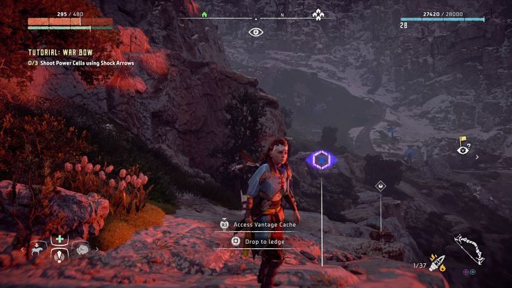 Z ogniska w pobliżu obozy bandytów Dwuząb musisz udać się na południe - Horizon Zero Dawn: Widokówki - lista, mapa | Kolekcje i znajdźki - Horizon Zero Dawn - poradnik, solucja