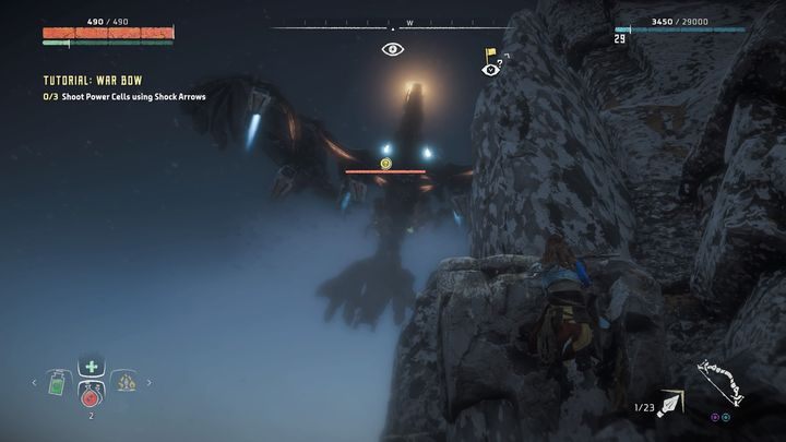 Po dotarciu w najdalszy punkt na północy musisz stawić czoła silnej latającej maszynie - Horizon Zero Dawn: Widokówki - lista, mapa | Kolekcje i znajdźki - Horizon Zero Dawn - poradnik, solucja