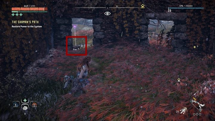 Na południowym zachód znajduje się siedlisko Śmigaczy, usytuowane w ruinach wioski - Figurki zwierząt | Sekrety i znajdźki w Horizon Zero Dawn: The Frozen Wilds - Horizon Zero Dawn - poradnik, solucja