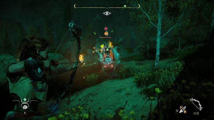 Dalsza taktyka uzależniona jest od tego czy piłoząb wykryje Cię czy nie - Horizon Zero Dawn: Piłoząb - jak zabić? - Horizon Zero Dawn - poradnik, solucja