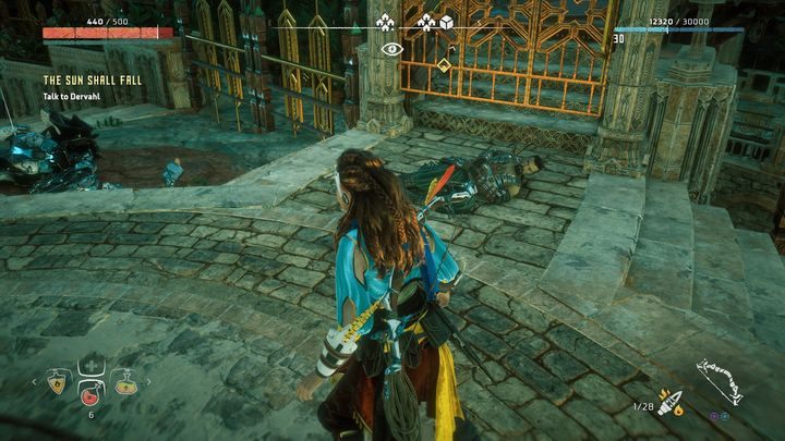 Gdy uda ci się go pokonać okaże się, ze wezwał do pomocy maszyny - Horizon Zero Dawn: Słońce spadnie (The Sun Shall Fall) solucja - Horizon Zero Dawn - poradnik, solucja