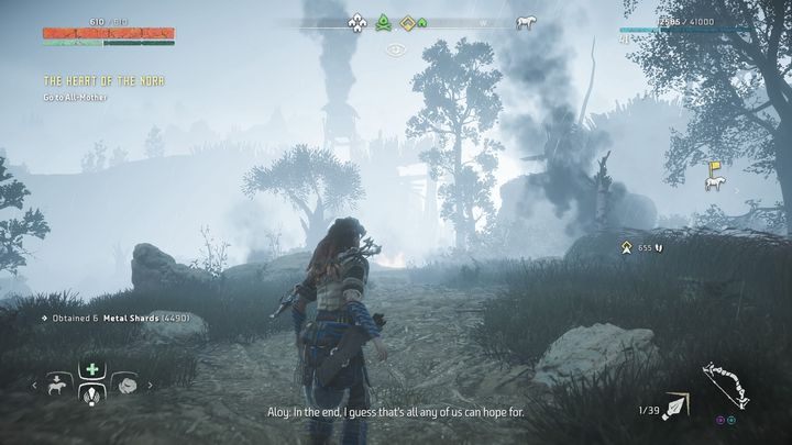 Już przed wejściem zauważysz, że Obręcz została zrujnowana - Horizon Zero Dawn: Serce Nora (The Heart of the Nora), solucja - Horizon Zero Dawn - poradnik, solucja