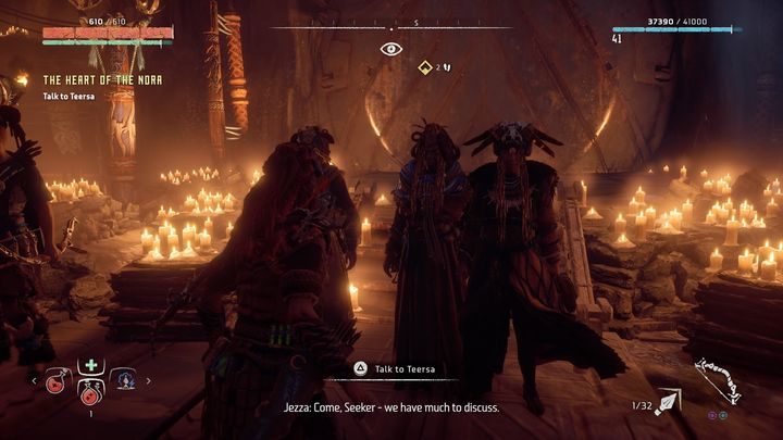 Po dialogu udaj się do wnętrza góry - Horizon Zero Dawn: Serce Nora (The Heart of the Nora), solucja - Horizon Zero Dawn - poradnik, solucja