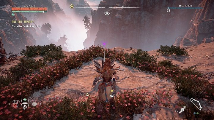 Najszybciej dostaniesz się do niego za pomocą lin, które znajdziesz tuż przy domu Rosta - Horizon Zero Dawn: Metalowe Kwiaty - lista, mapa | Kolekcje i znajdźki - Horizon Zero Dawn - poradnik, solucja