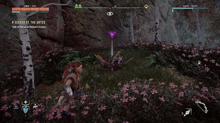 Na drodze pomiędzy bramą Obręczy, a Koroną Matki znajdziesz opustoszałą wioskę - Horizon Zero Dawn: Metalowe Kwiaty - lista, mapa | Kolekcje i znajdźki - Horizon Zero Dawn - poradnik, solucja