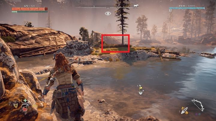 Kwiat znajduje się na niewielkiej wysepce pośród siedliska Kłapaków - Horizon Zero Dawn: Metalowe Kwiaty - lista, mapa | Kolekcje i znajdźki - Horizon Zero Dawn - poradnik, solucja