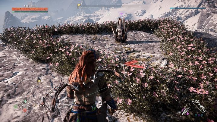 Kwiat znajdziesz na skalnym wzniesieniu nieopodal siedliska Burzoptaka - Horizon Zero Dawn: Metalowe Kwiaty - lista, mapa | Kolekcje i znajdźki - Horizon Zero Dawn - poradnik, solucja