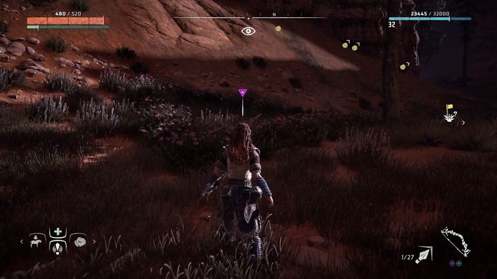 Kwiat znajdziesz w bezpośrednim sąsiedztwie znacznika - Horizon Zero Dawn: Metalowe Kwiaty - lista, mapa | Kolekcje i znajdźki - Horizon Zero Dawn - poradnik, solucja