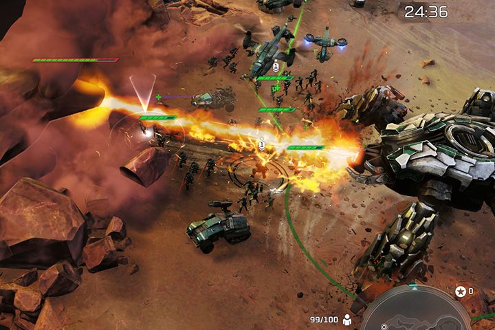 Skarabeusz, ze wsparciem armii, może siać duży zamęt w szeregach wroga. - Misja 10: Odlewnia - Halo Wars 2 - poradnik do gry