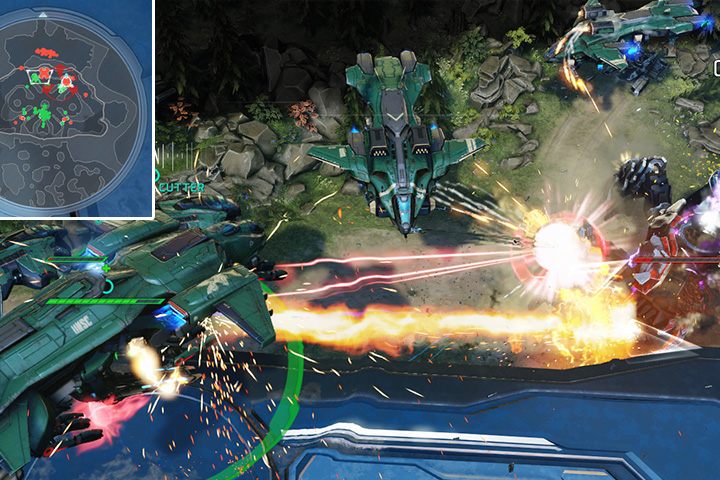 Użyj przeciwko Skarabeuszom wszystkie co masz - zwłaszcza umiejętności specjalnych Sępów i Kondora oraz ostrzał z Pelikanów. - Misja 12: Ostatnie starcie - Halo Wars 2 - poradnik do gry