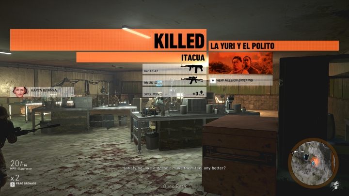 Po zabiciu tych dwóch osób zakończy się ostatnia misja w tym regionie i jednocześnie odblokuje się następny - La Yuri i El Polito | Misje główne w Itacua | Ghost Recon Wildlands - Tom Clancys Ghost Recon: Wildlands - poradnik do gry