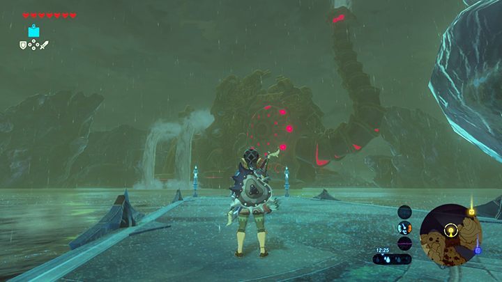 Kiedy podejdziesz do brzegu jeziora, czeka cię walka z bossem - Free the Divine Beasts | Zadania główne w Zelda: Breath of the Wild - The Legend of Zelda: Breath of the Wild - poradnik do gry