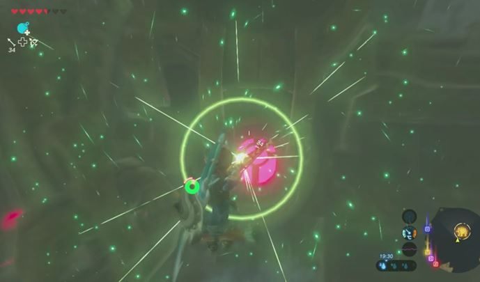 Gdy wyskoczysz na górę, musisz celować w róże punkty. - Jak pokonać Divine Beast Vah Ruta w Zelda: Breath of the Wild? - The Legend of Zelda: Breath of the Wild - poradnik do gry