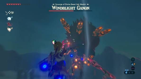Walka opiera się głównie na strzelaniu z łuku w bossa. - Boss Windblight Ganon w Zelda: Breath of the Wild - The Legend of Zelda: Breath of the Wild - poradnik do gry