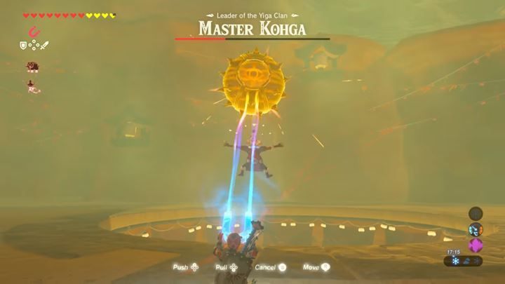 Podnieś bombę magnezem i opuść na głowę wroga. - Boss Master Kogha w Zelda: Breath of the Wild - The Legend of Zelda: Breath of the Wild - poradnik do gry